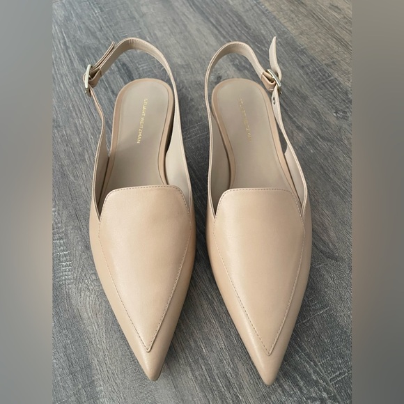New STUART WEITZMAN Ryder leather slingback point-toe flats size 8.5 - Picture 2 of 6